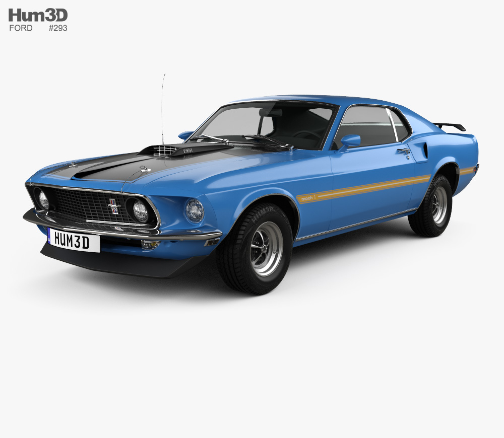 Ford Mustang Mach 1 351 1969 3D model.