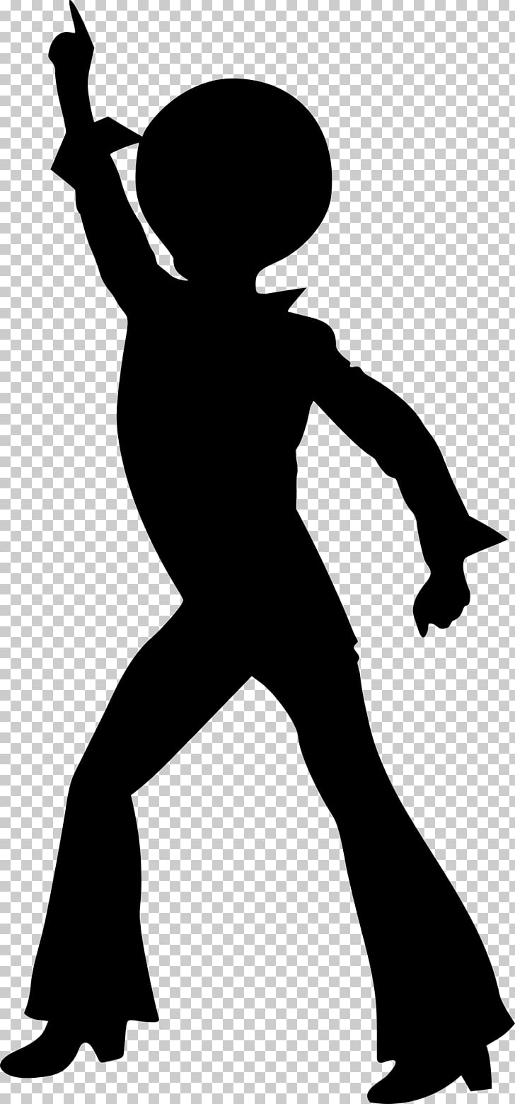 Dance Disco Silhouette Drawing, 70\'s PNG clipart.