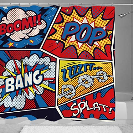Amazon.com: YUNBABA Comic Style Boom Pop Bang Icons Effect.