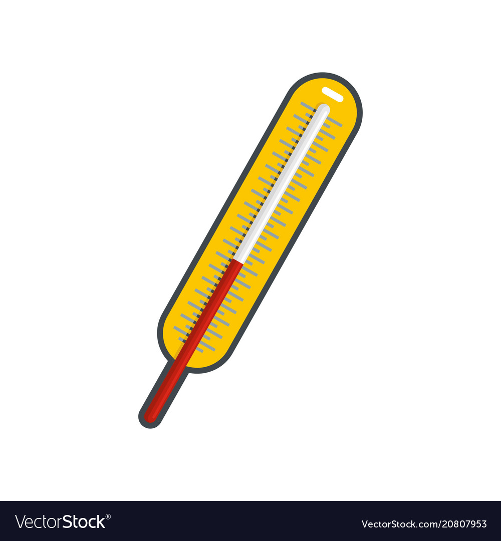 Mercury thermometer icon flat style.