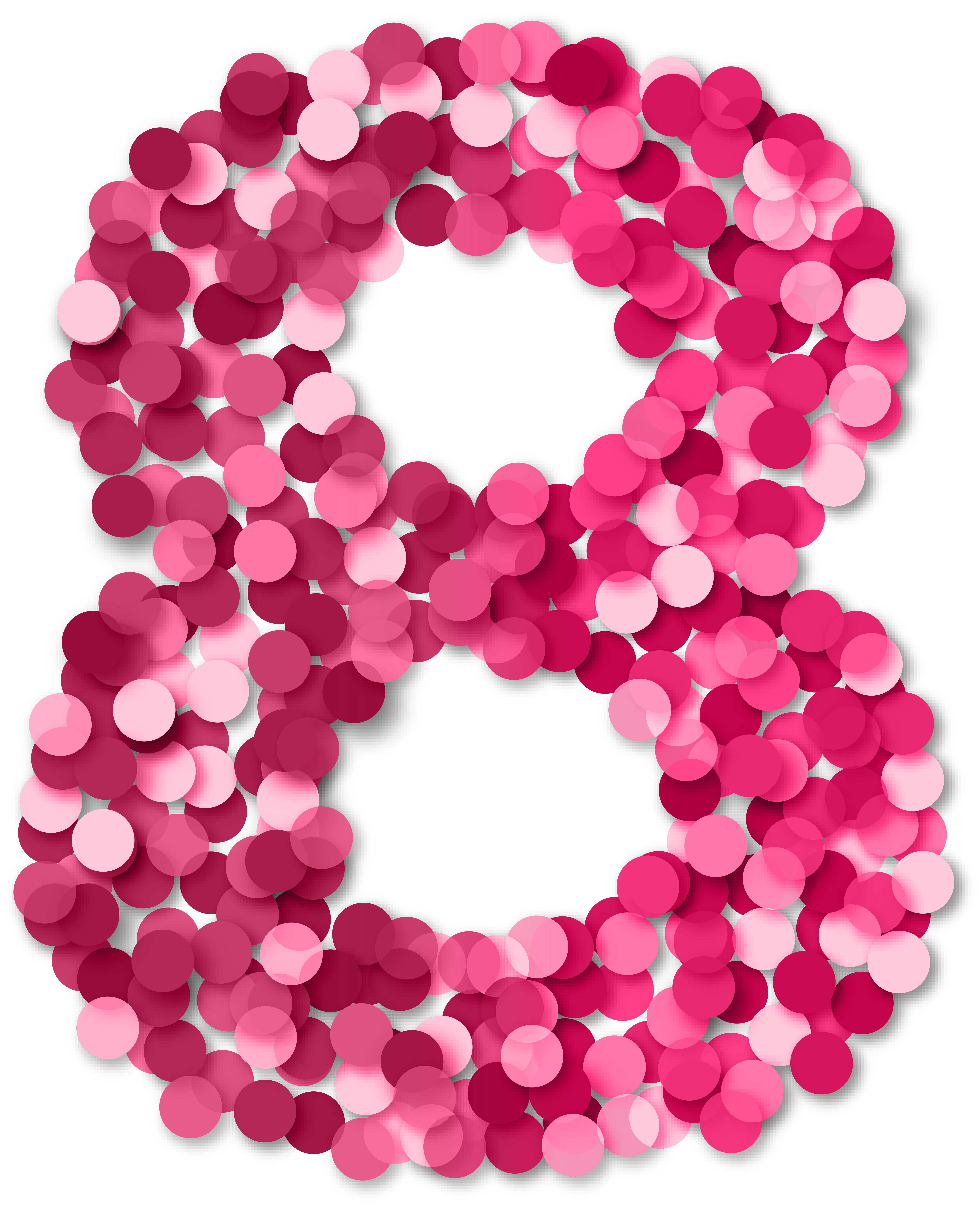 Eight 8 Number Pink PNG Clip Art.