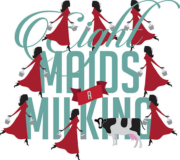 Eight Maids A Milking Illustrations, Royalty.