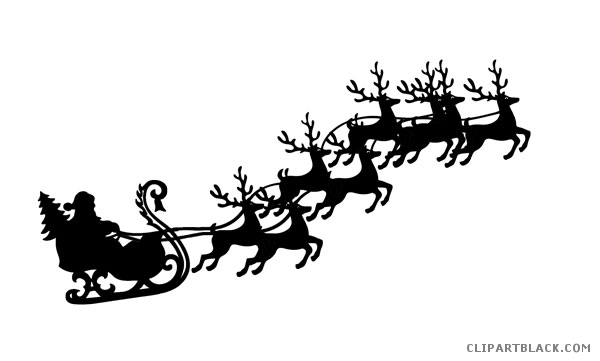 Santa Reindeer Silhouette Clipart 10 Free Cliparts Download Images On 
