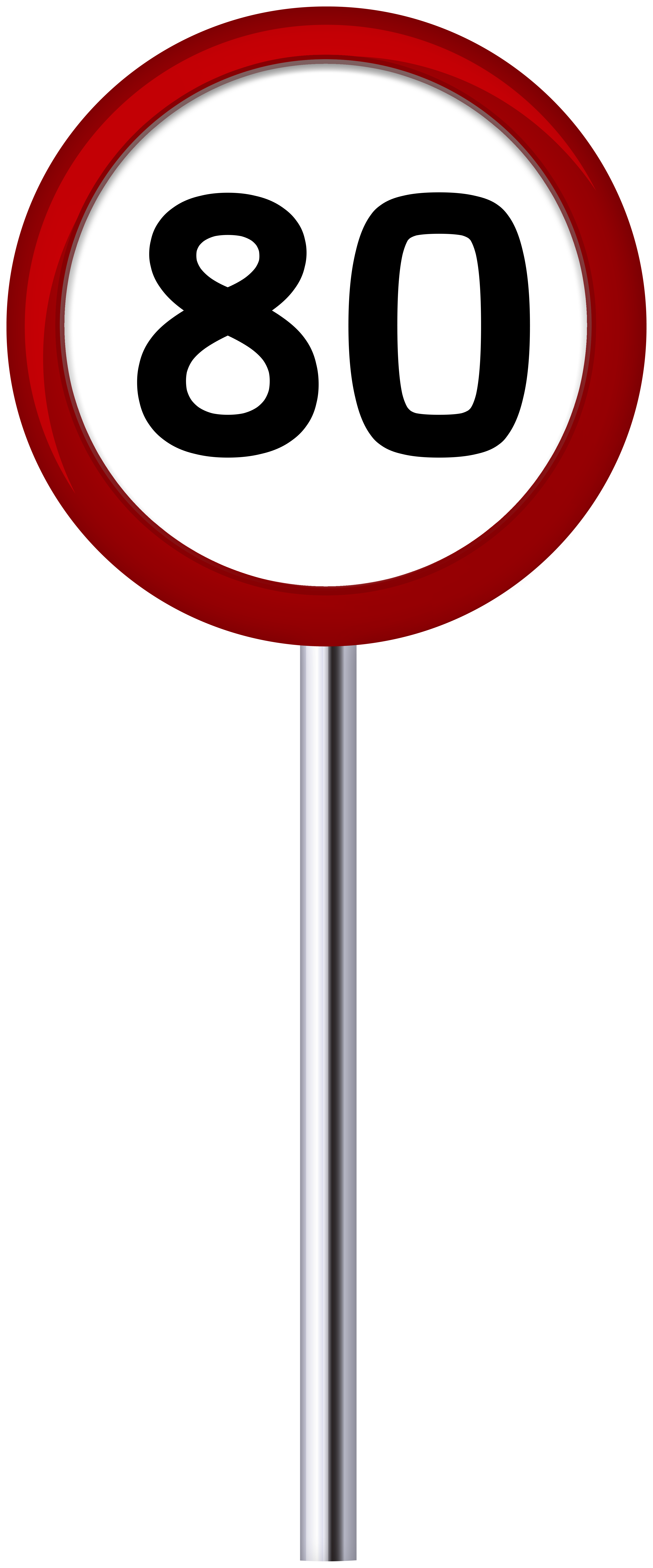 Traffic Sign Speed Limit 80 PNG Clip Art.