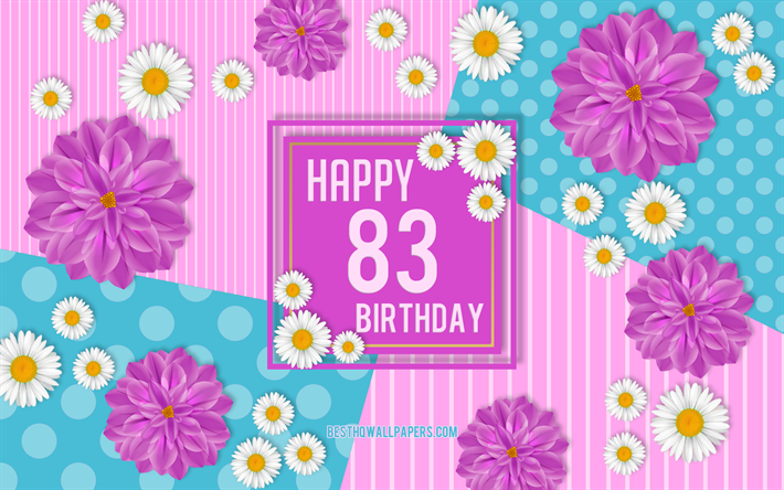 Download wallpapers 83rd Happy Birthday, Spring Birthday.