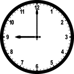 Arabic Numeral Clocks Hour 9.