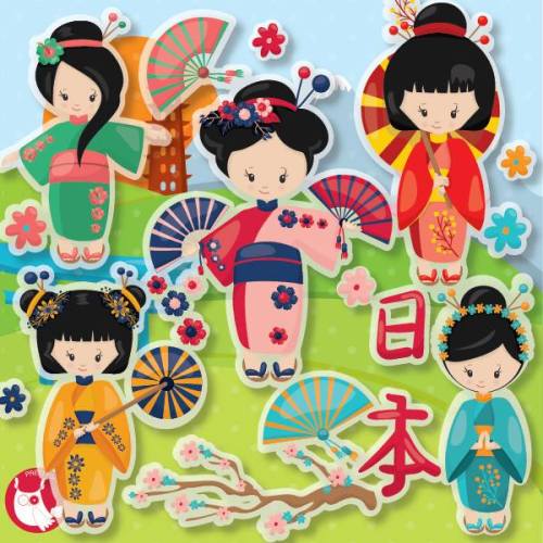 Prettygrafik Digital art: *NEW CLIPART RELEASE* Geisha Girls.