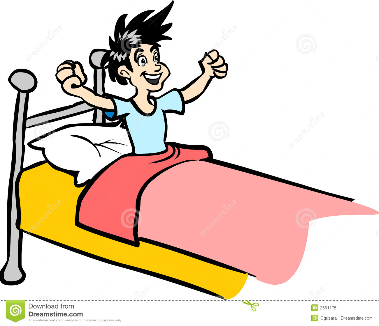 Man Waking Up Clipart.