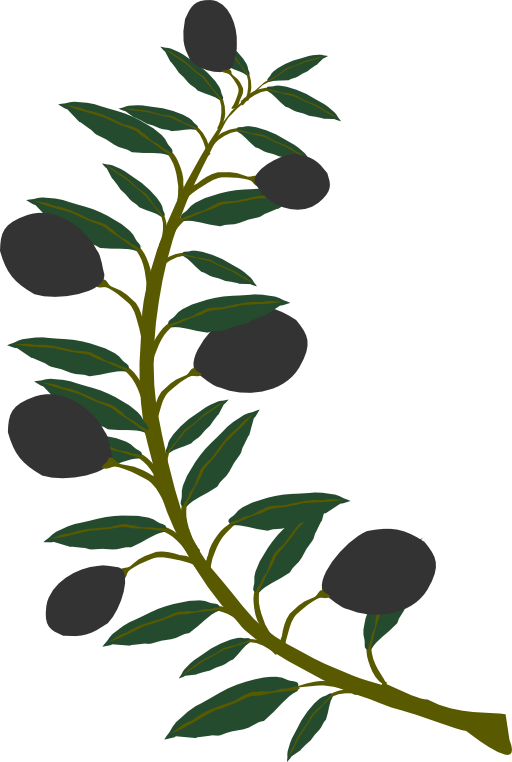 Silhouette Olive Branch Clipart.