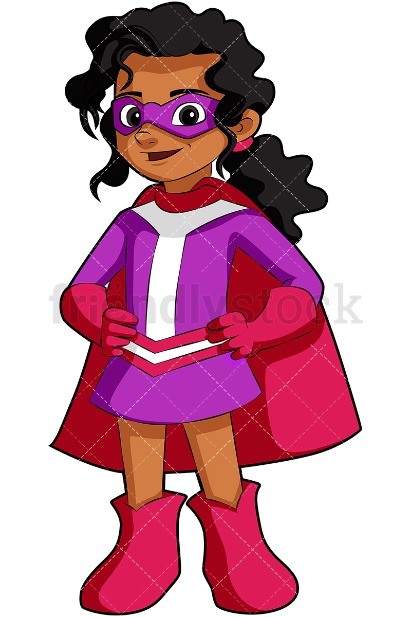 An Indian Little Girl Superhero With A Cape.