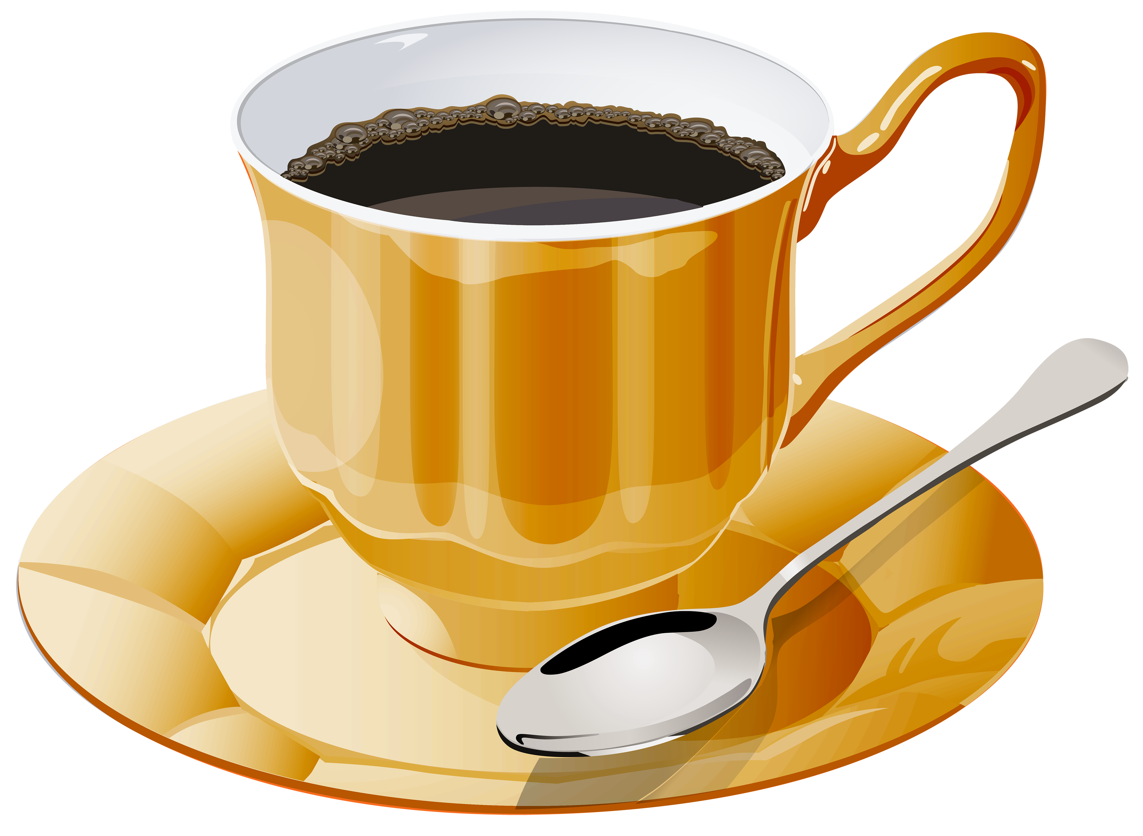 Yellow Cup of Coffee PNG Clipart.