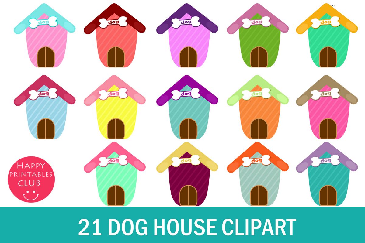 21 Cute Dog House Clipart.
