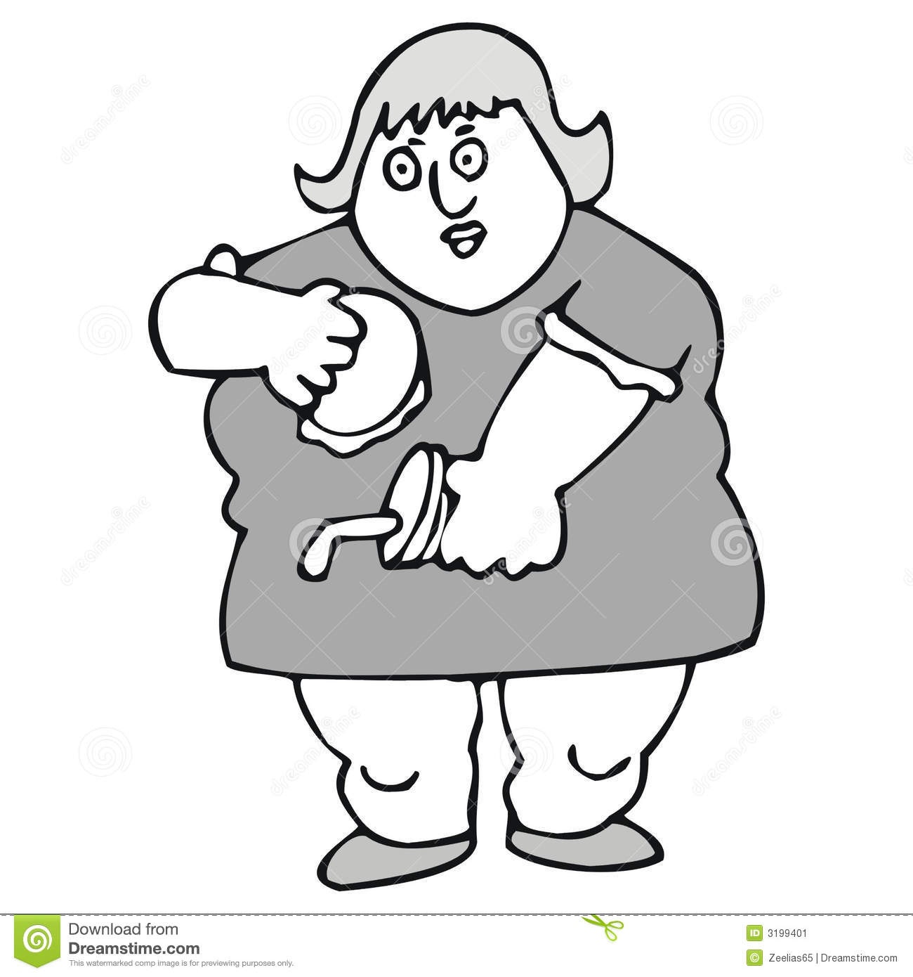 Fat Girl Clipart Black And White.