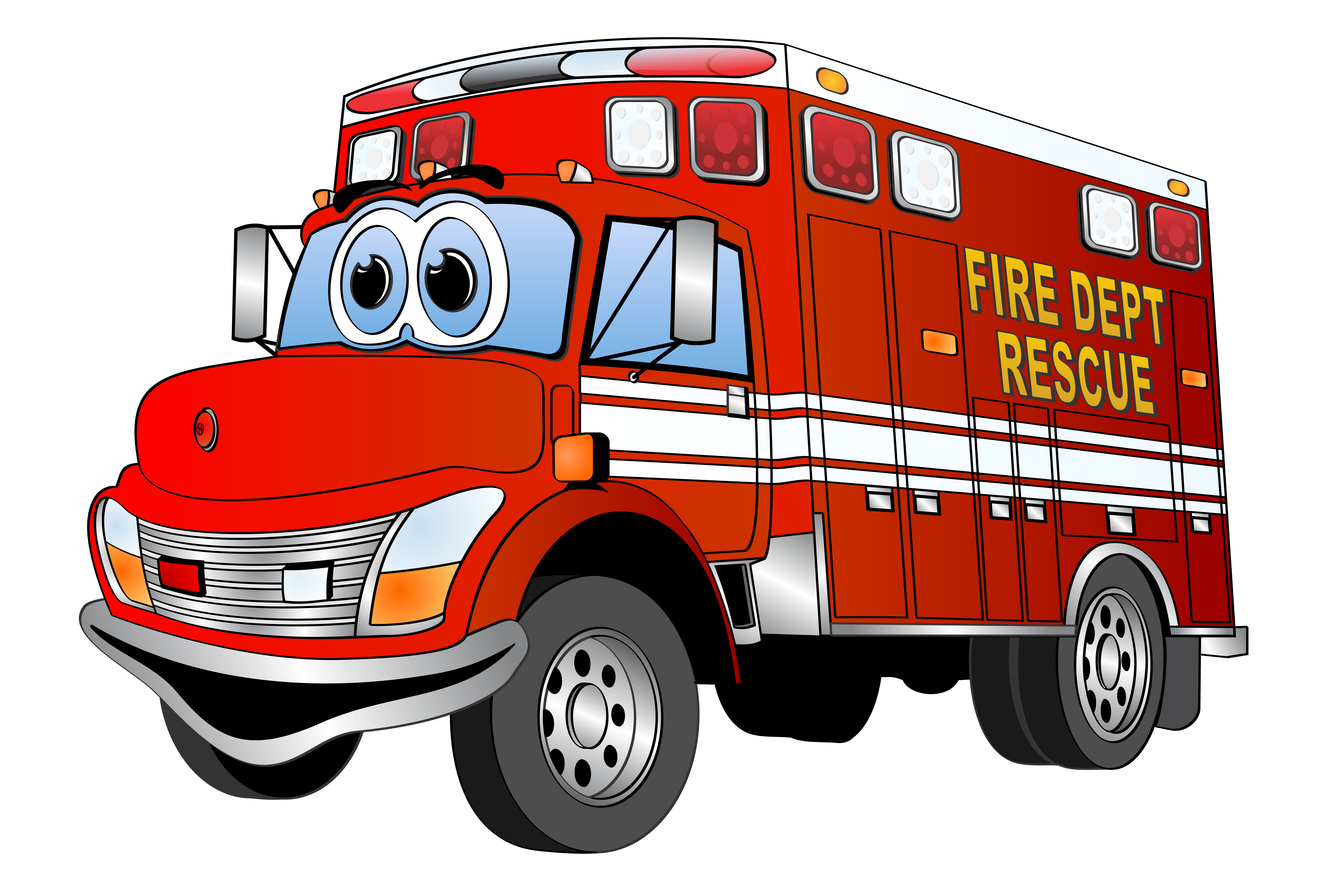 Cartoon fire truck clipart.