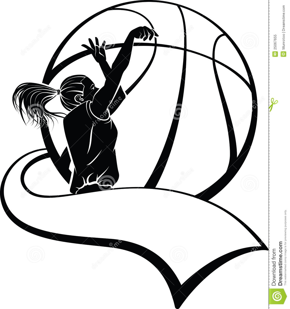 Girl Basketball Player Clipart.