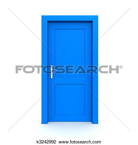 Stock Illustration of Closed Single Green Door k2546529.