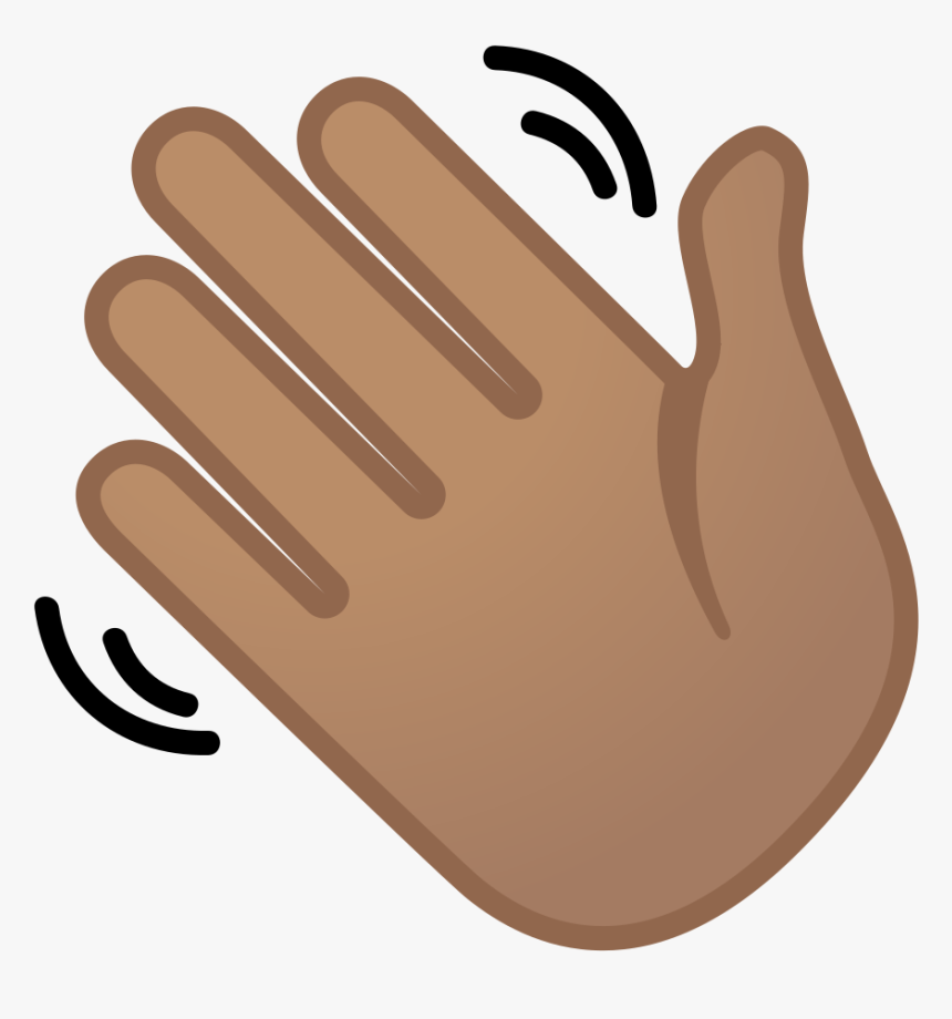 Waving Hand Medium Skin Tone Icon.