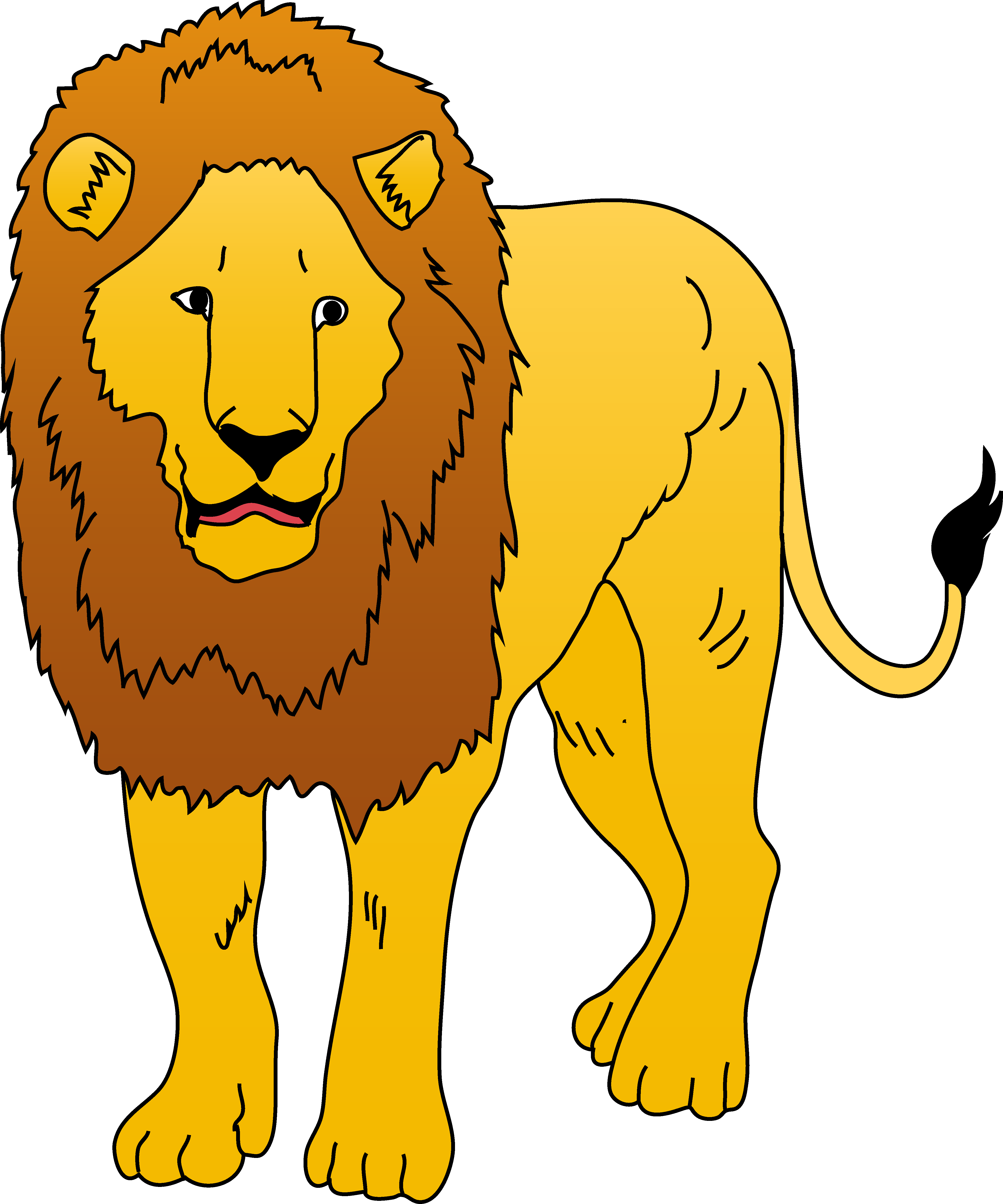 Golden Lion Clipart Illustration.