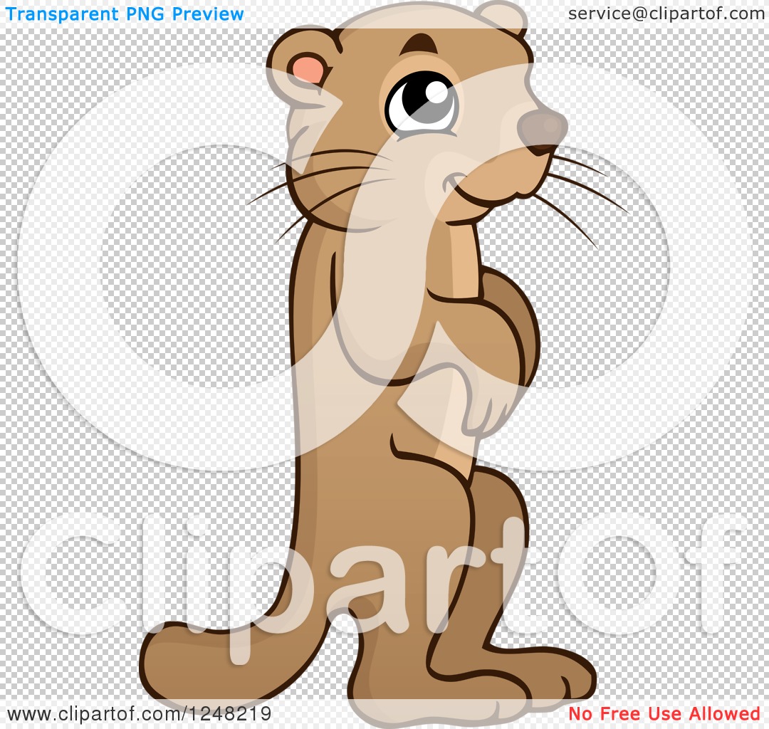 Clipart of a Cute Alert Marmot.