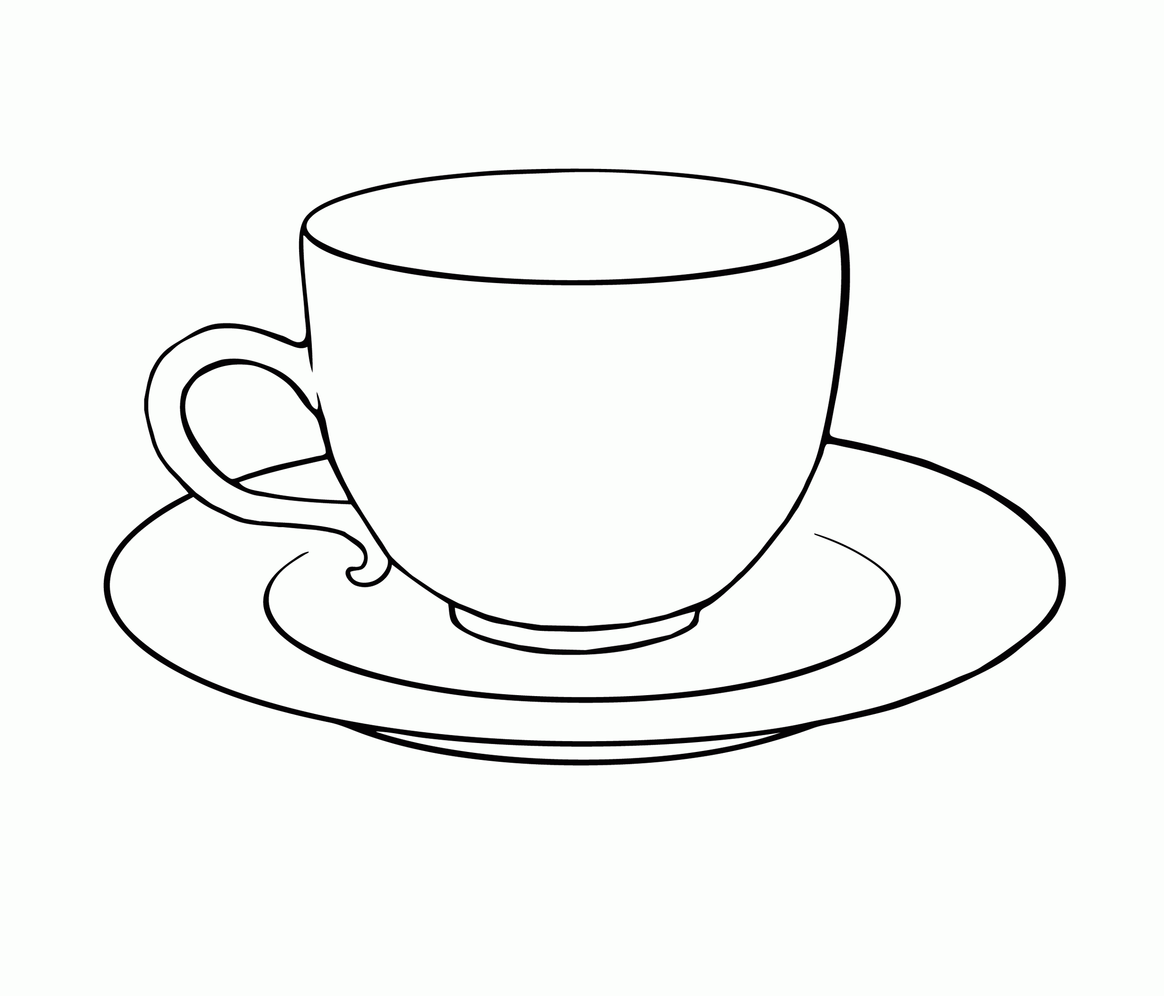 Tea Cup Colouring Page Clipart.