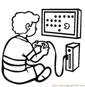 Playing Video Games Black And White Clipart.