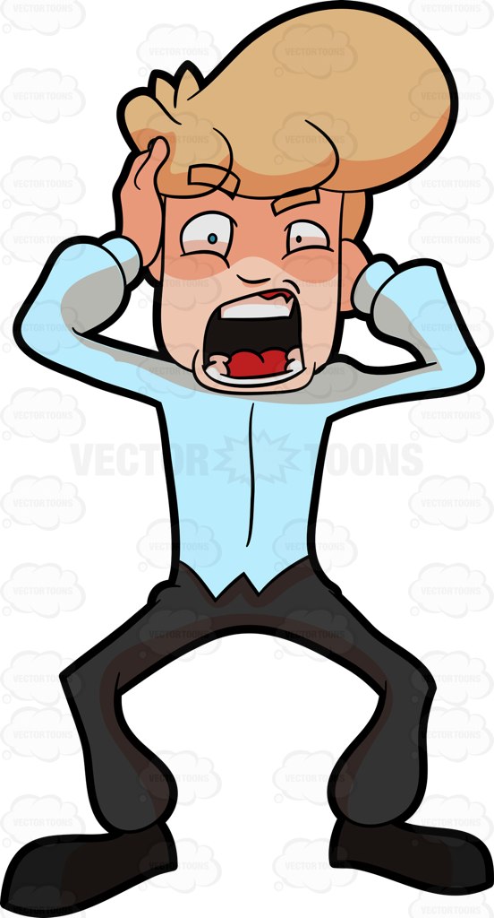 People Screaming In Fear Clipart.