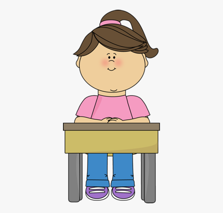 Student Sitting At Desk Gir.