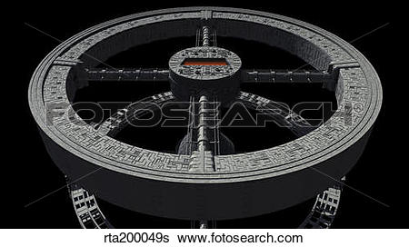 Stock Illustration of Space station from 2001: A Space Odyssey.