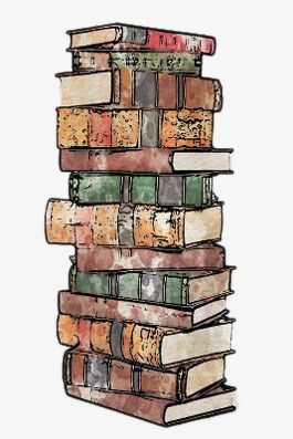 A Pile Of Books, Hand Painted Cartoon, Books, Pile PNG.