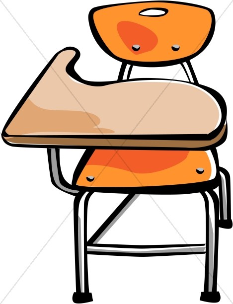 Orange Student Desk.
