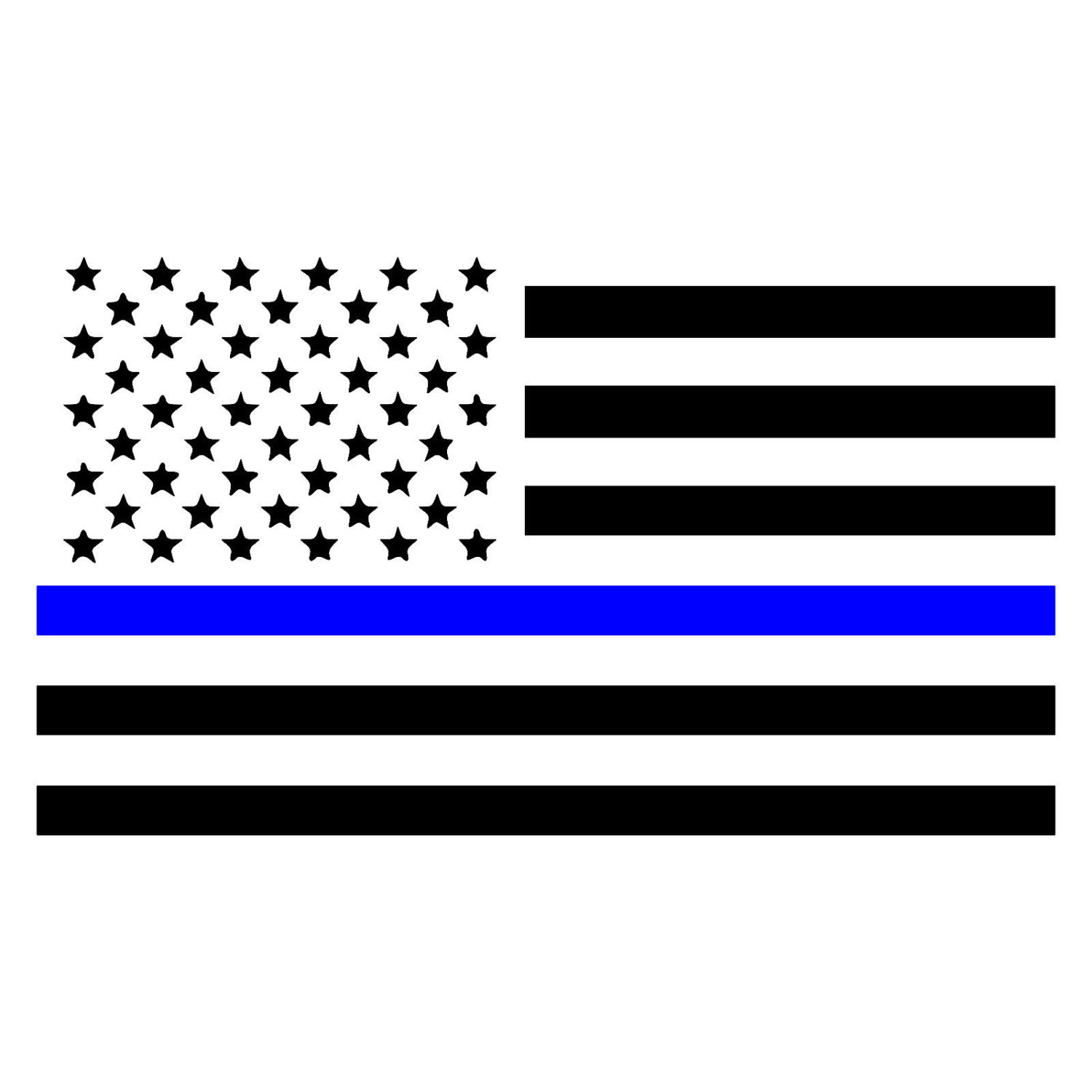 Thin Blue Line Flag Clipart.