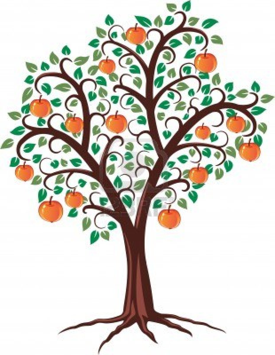 Fruit Tree With Roots Clipart.