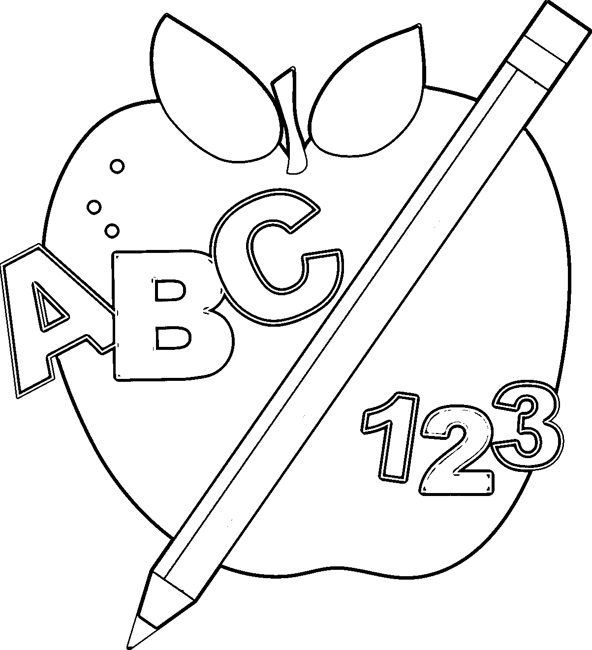 Abc 123 Clipart Black And White.