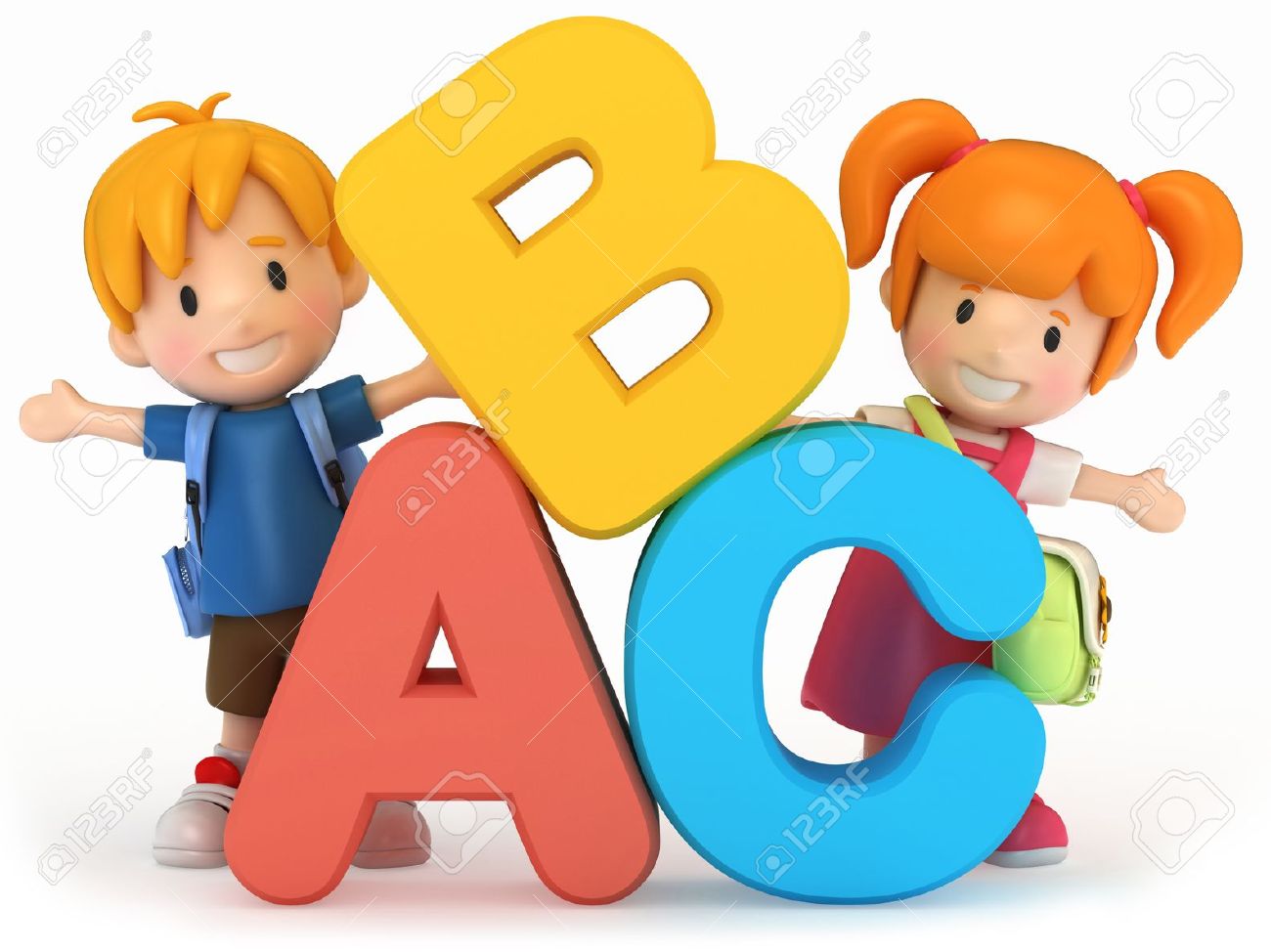 Kids Learning Abc Clipart.