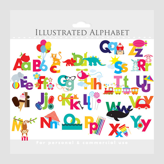 ABC Alphabet Letters Clipart.