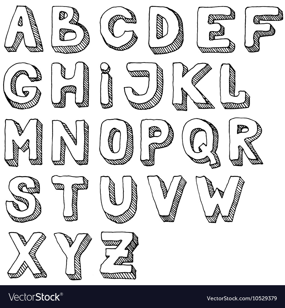 Hand drawn set of ABC letters Free.