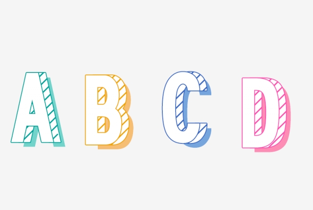 Lovely English Letter Abcd, Child, Childlike, Wordart PNG.
