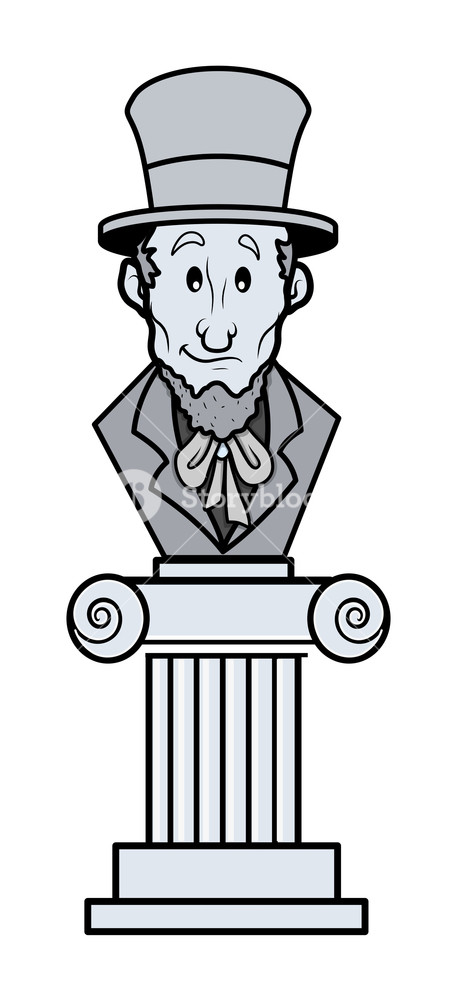 Abraham Lincoln Sculpture Cartoon Clip.