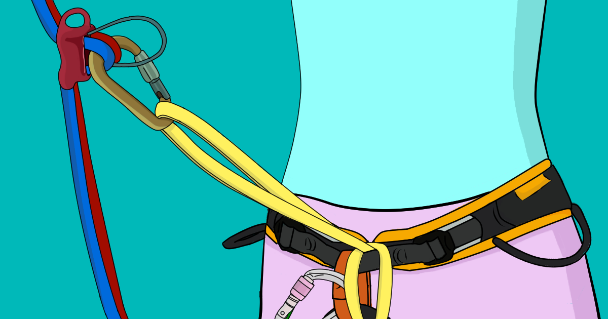 How To Extend a Belay Device for Abseiling (Rappeling).