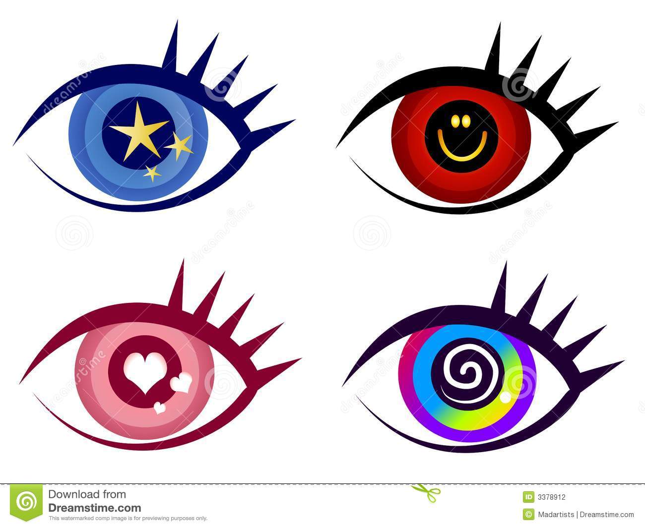 Abstract Eye Clip Art Icons Stock Photography.