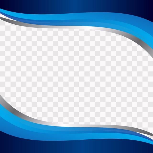 Blue Wavy Shapes On Transparent Background Curved Lines, Background.
