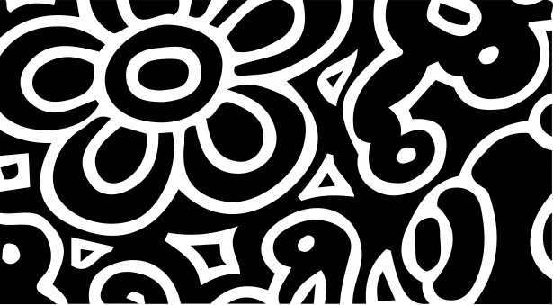 Black and white abstract clipart.
