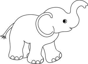 baby elephant outline