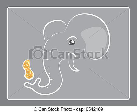 Vector of Elephant Outline Peanut.