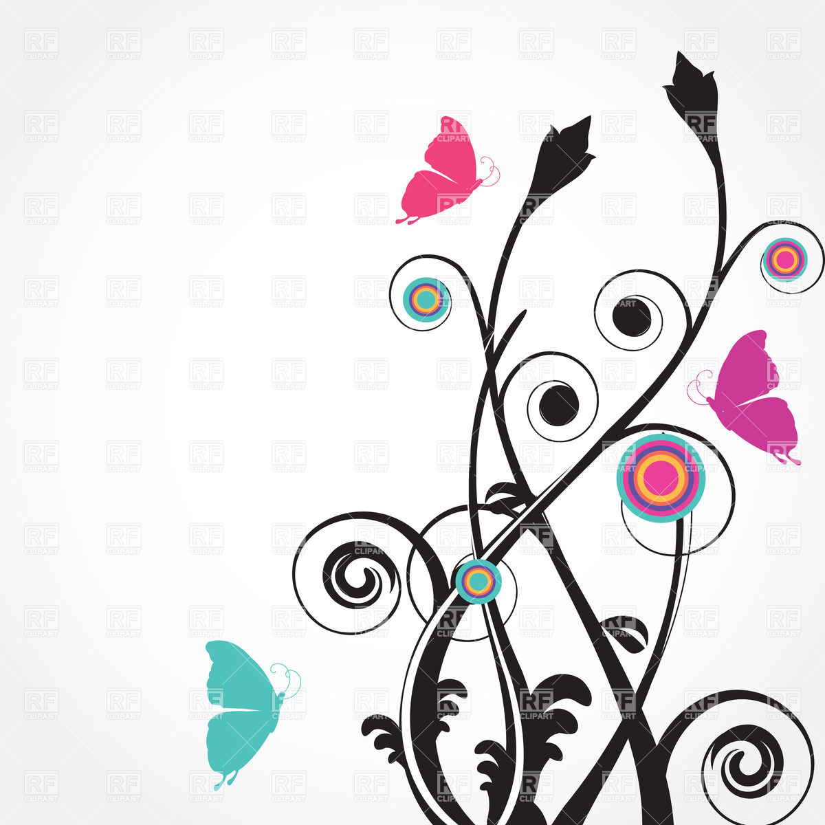 Abstract Floral Clipart.