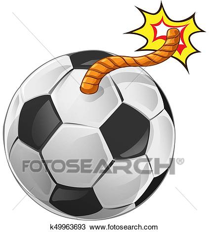 Abstract football shaped like a bomb Clipart.