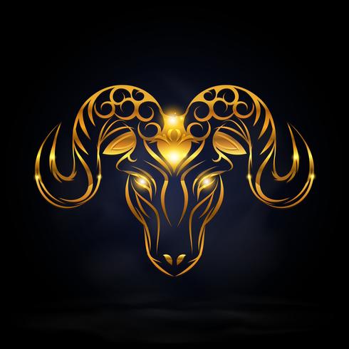 gold goat symbol.