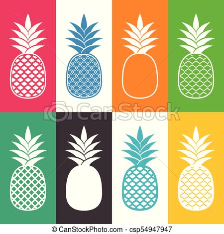 Creative abstract pineapple icons.