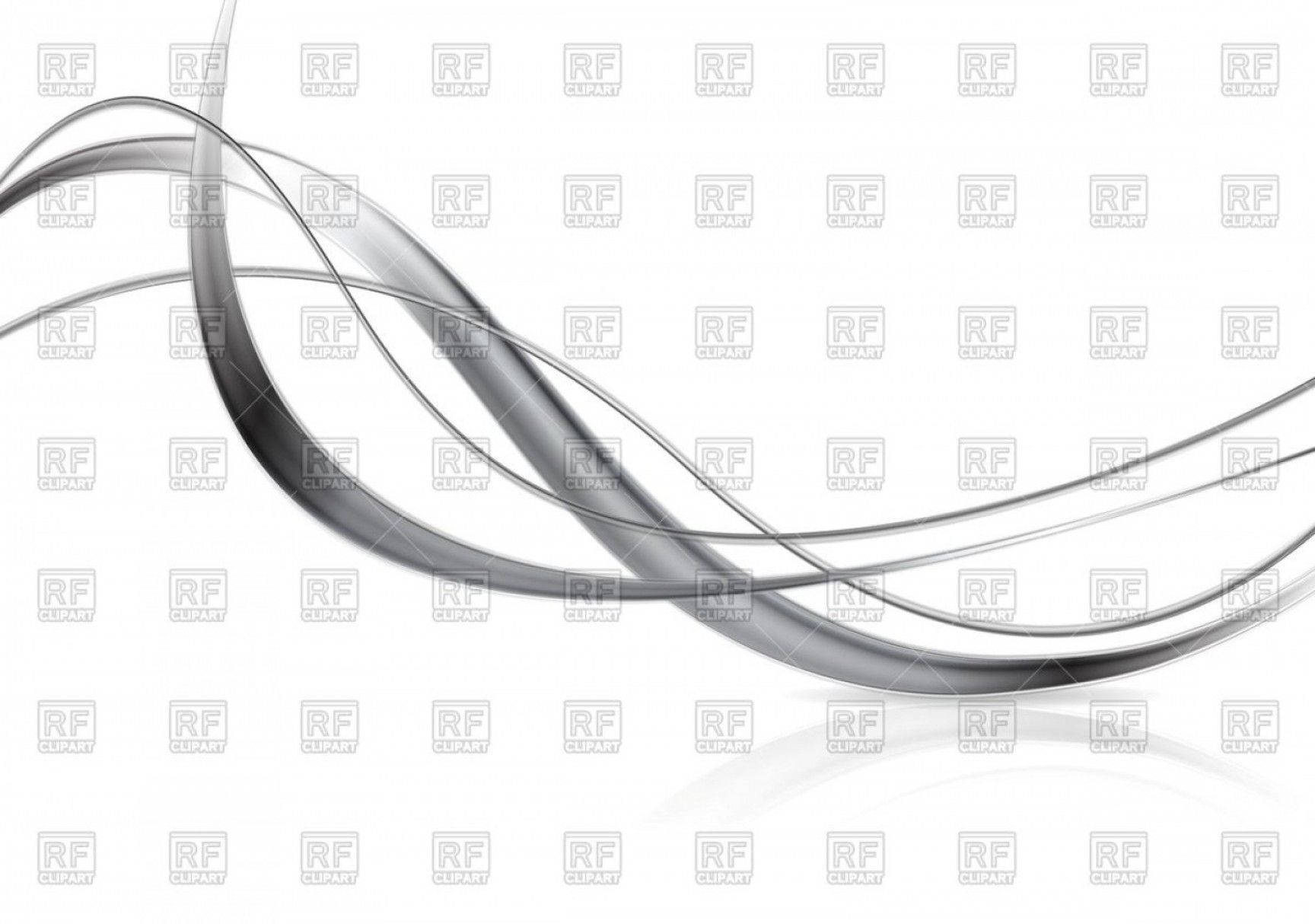 Abstract Metallic Waves On White Background Curved Gray.