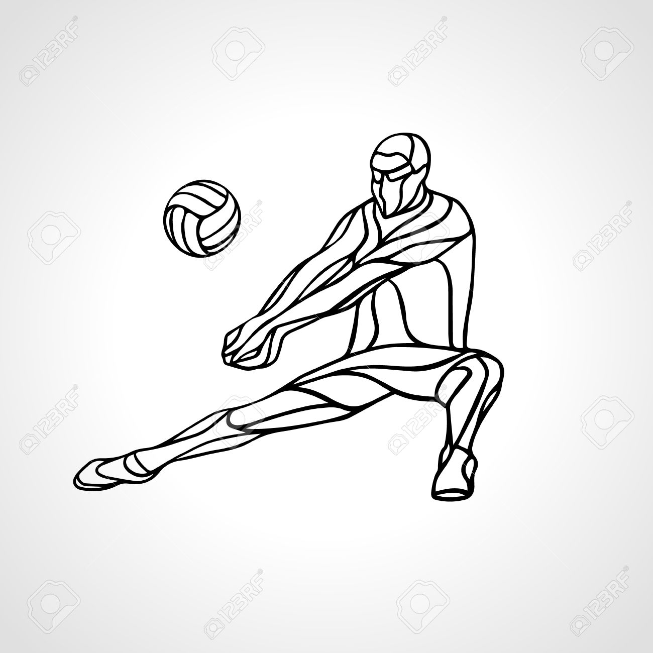 Abstract Volleyball Clipart.